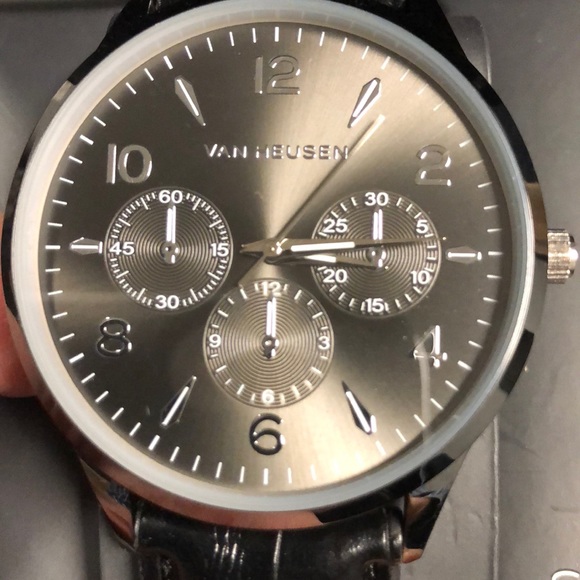 Van Heusen Accessories Van Heusen Analog Faux Leather Watch Mens